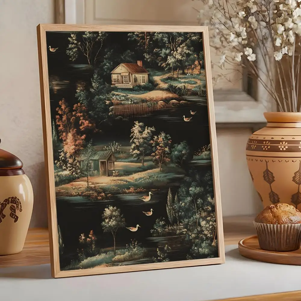 الكلاسيكية الرجعية منزل اللوحة الخط فرملس قماش ملصق جدار الفن مثالية للمطبخ الحمام ديكور المنزل