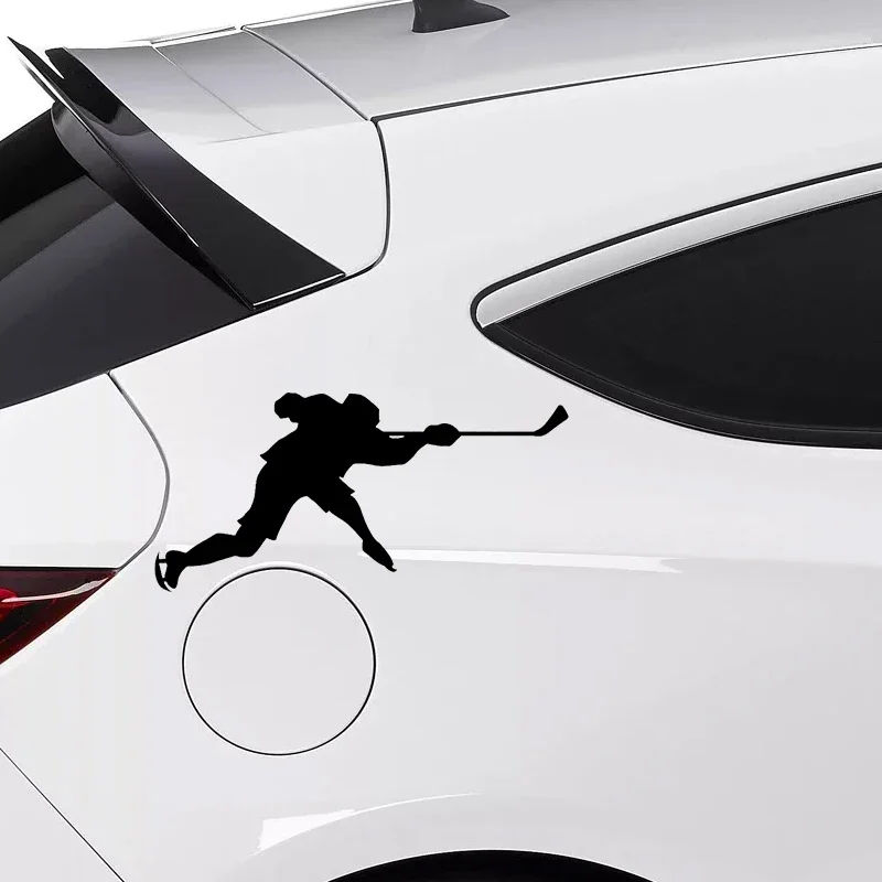 41260# Die-Cut Ice Hockey Player Vinyl Car Sticker Waterproof Decals for Body Bumper Rear Window Decor