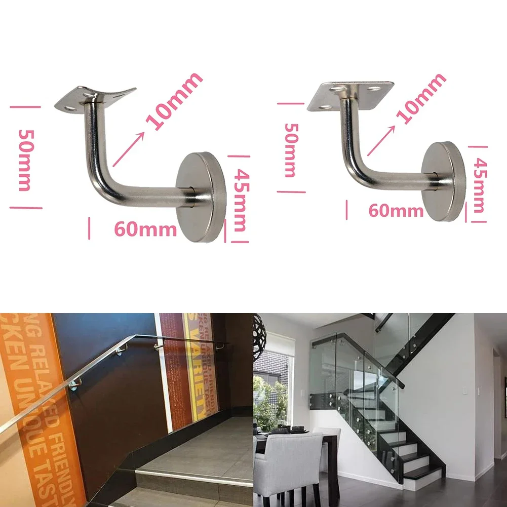 60mm Handrail Bracket Bannister Wall Support Hand Rail Balustrade Mopstick Strong Home Security Protection Hardware Accessory