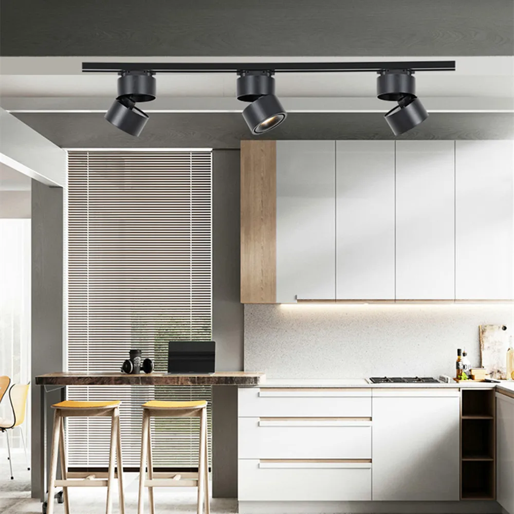 Led Track Light Rails 0.5M Full Set for 2 Wire Track Light Spotlight Rail Strip I-type T-type L-type Connector Ceiling Box