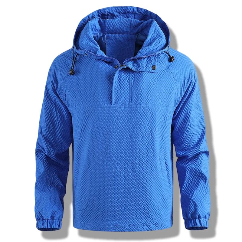 

EU Size Hooded Pullover Drawstring Jacket Men Outdoor Jacket Hiking Cycling Jacket Fashion Sports With Pockets Coats