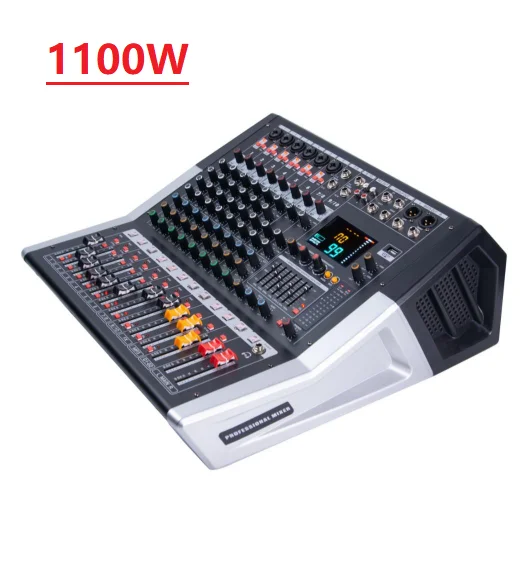 

Профессиональный аудиомикшерный пульт 550Вт*2, 6/8/12 каналов, 99DSP+USB+запись+MP3, ревербератор, усилитель, система микширования