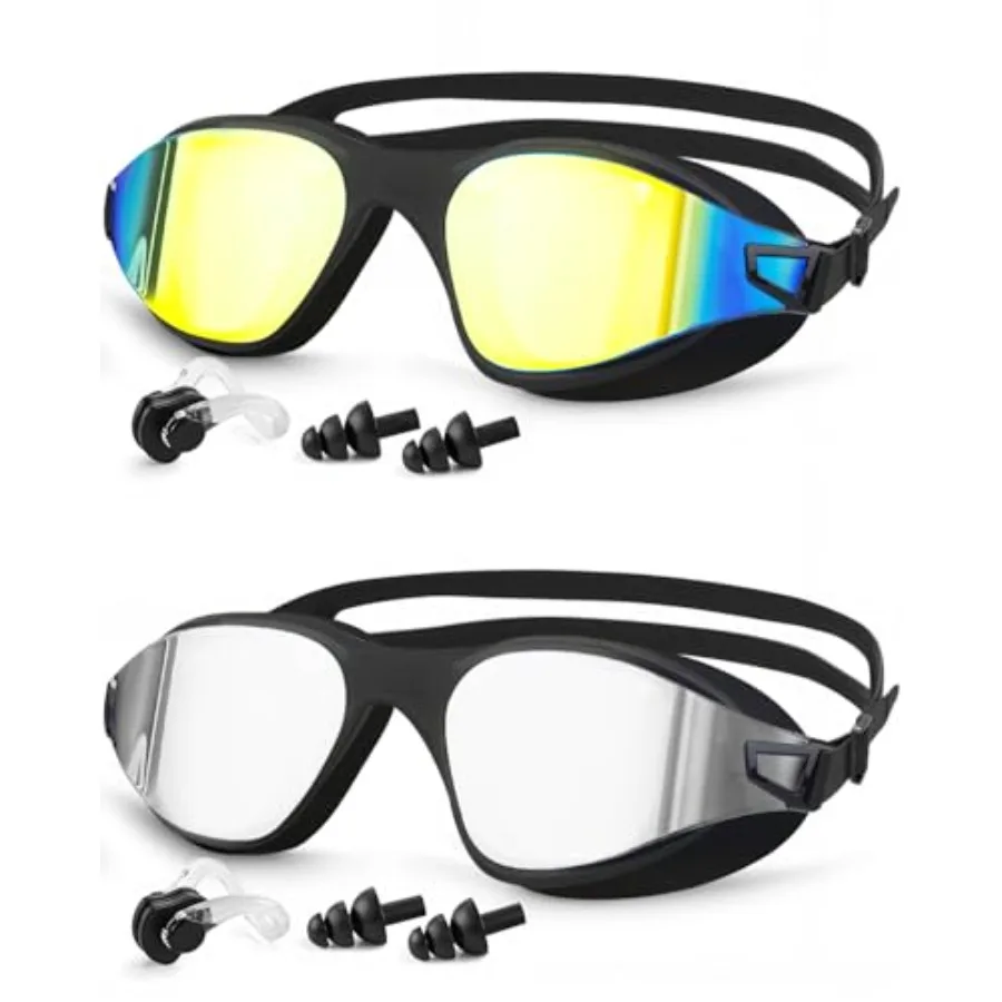 

MOXTOYU Swimming Goggles 2 Pack, Professional Anti Fog No Leaking UV Protection Swim Goggles for Women Men Adult Youth
