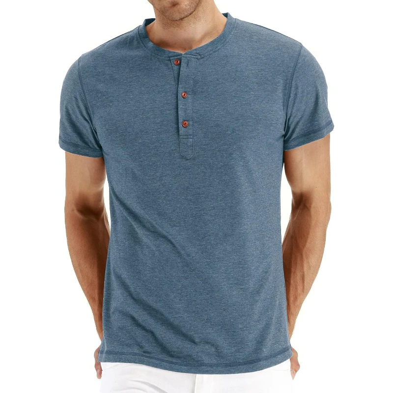 

Mens Fashion Casual Front Placket Basic Long/short Sleeve Henley T-shirts
