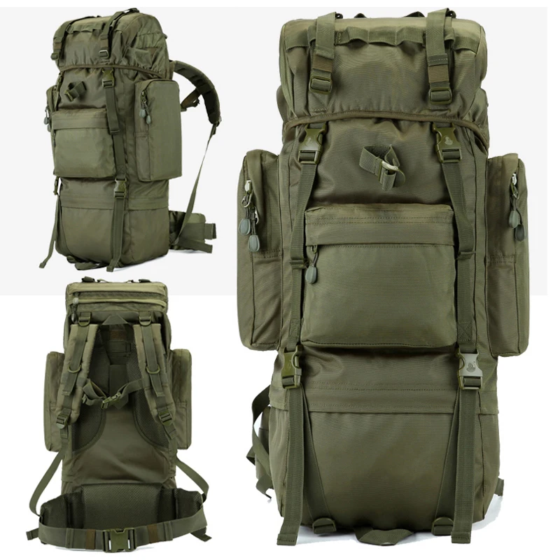 70L Large Capacity Tactical Backpack For Women Men, Outdoor Waterproof 900D Hiking Camping Backpack Travel Bag High Quality