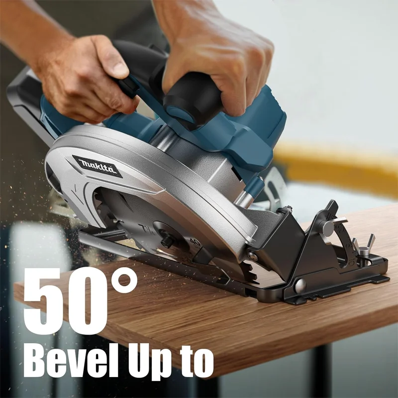 Makita 7 Inch 5000RPM Brushless Circular Saw Cordless Handheld Woodwork Saw Adjustable Cutting Depth Multifunction Tool