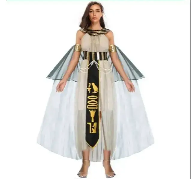 Adult Pharaoh Queen Egyptian Cleopatra Costume Women Men Ancient Egypt Fancy Dress Cosplay