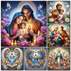 Orchid DIY Diamond Painting Cross Stitch 5D Religious Holy Family Full Square Round Mosaic Jesus Maria Angel Diamond Embroicery
