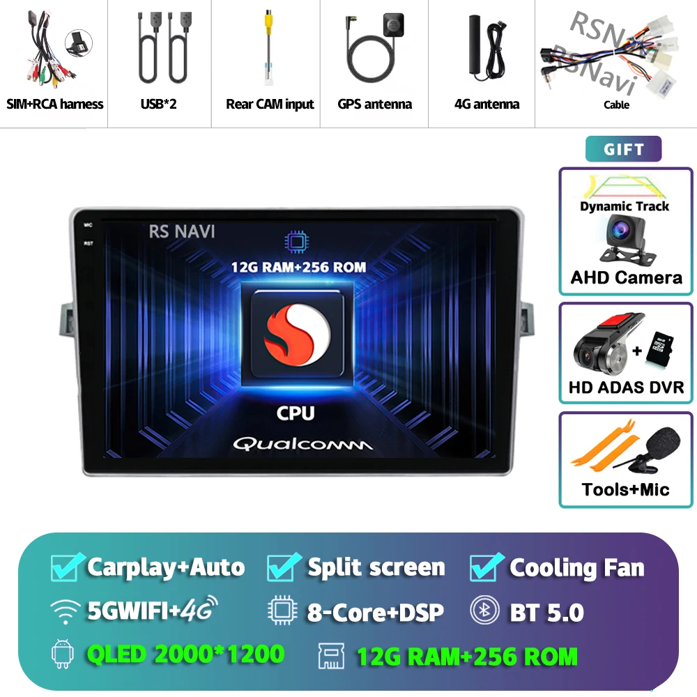 Android 15 Autoradio Navigatie Multimedia Speler Voor Toyota Verso 2010 2011 2012 2013 2014 2015 2016 Carplay Auto Stereo video