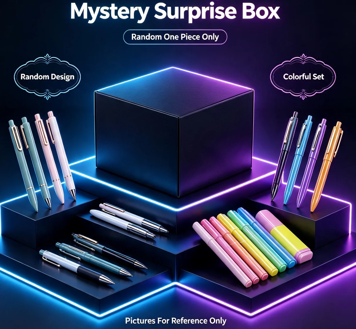 Back To School Stationery Surprise Mystery Box Random Single Assorted Pencils Pens Highlighter Writing Supplies Blind Package view 4