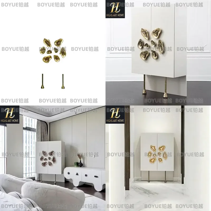 Luxury Solid Wood Wall Wine Cabinet Premium Home Dining Sideboard Villa Decor Storage Furniture Modern Art Display Shelf Unit