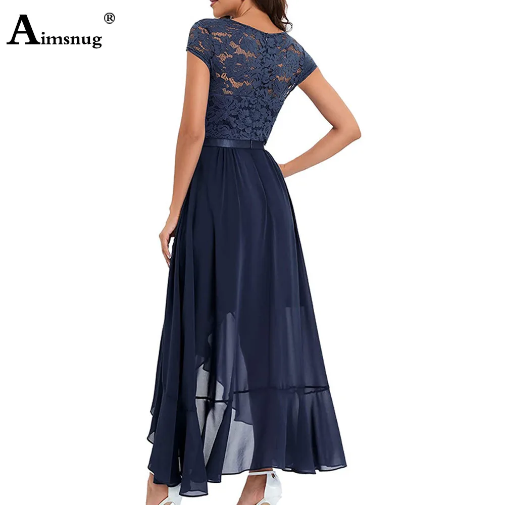 Women Sleeveless Elegant Mid-Calf Dress Large Big Womens High Split Lace Chiffon Party Dresses Female A-line Dress Clothing 2023