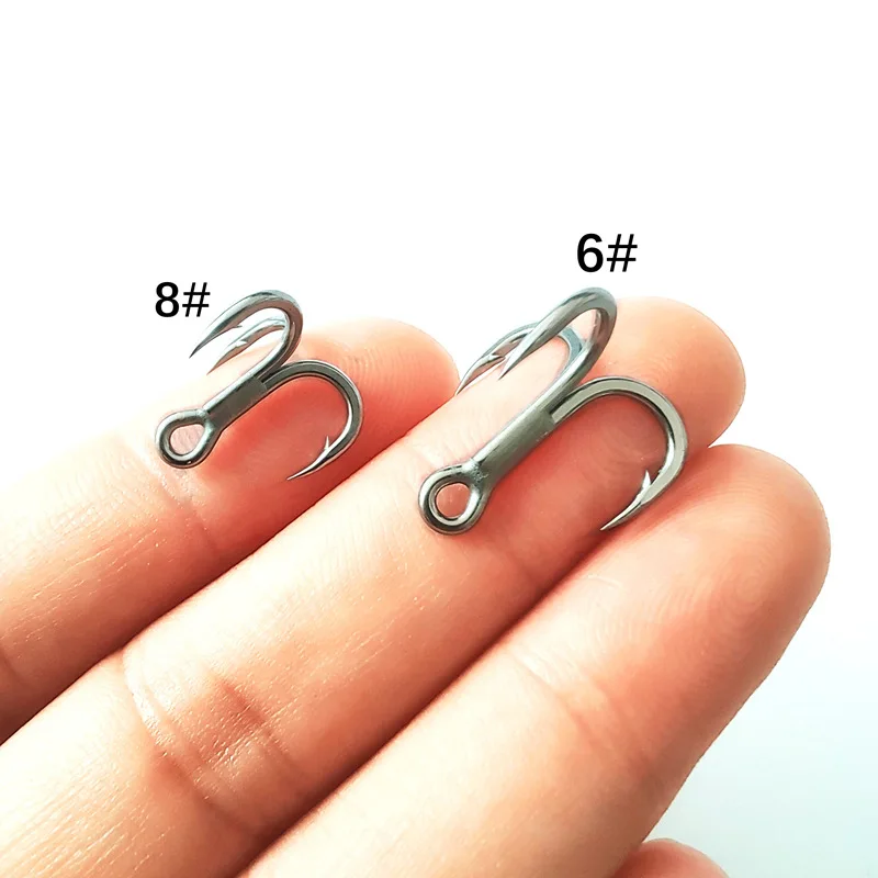 Ultra Anti-rust Strong Saltwater Treble Hooks Round Bend Needle Point Forged Treble Fishhook