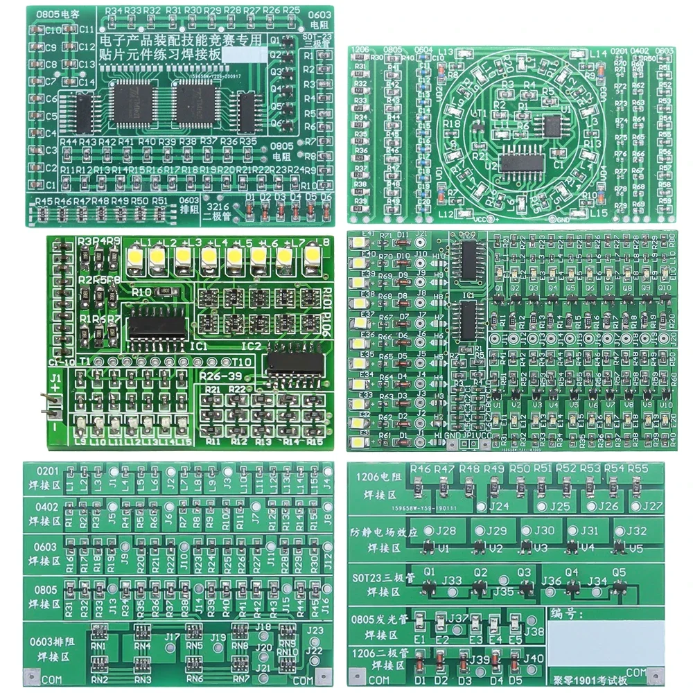 DIY Electronic Kit SMT SMD Soldering Project Practice Board Resistor Diode Transistor Component Welding Training for School