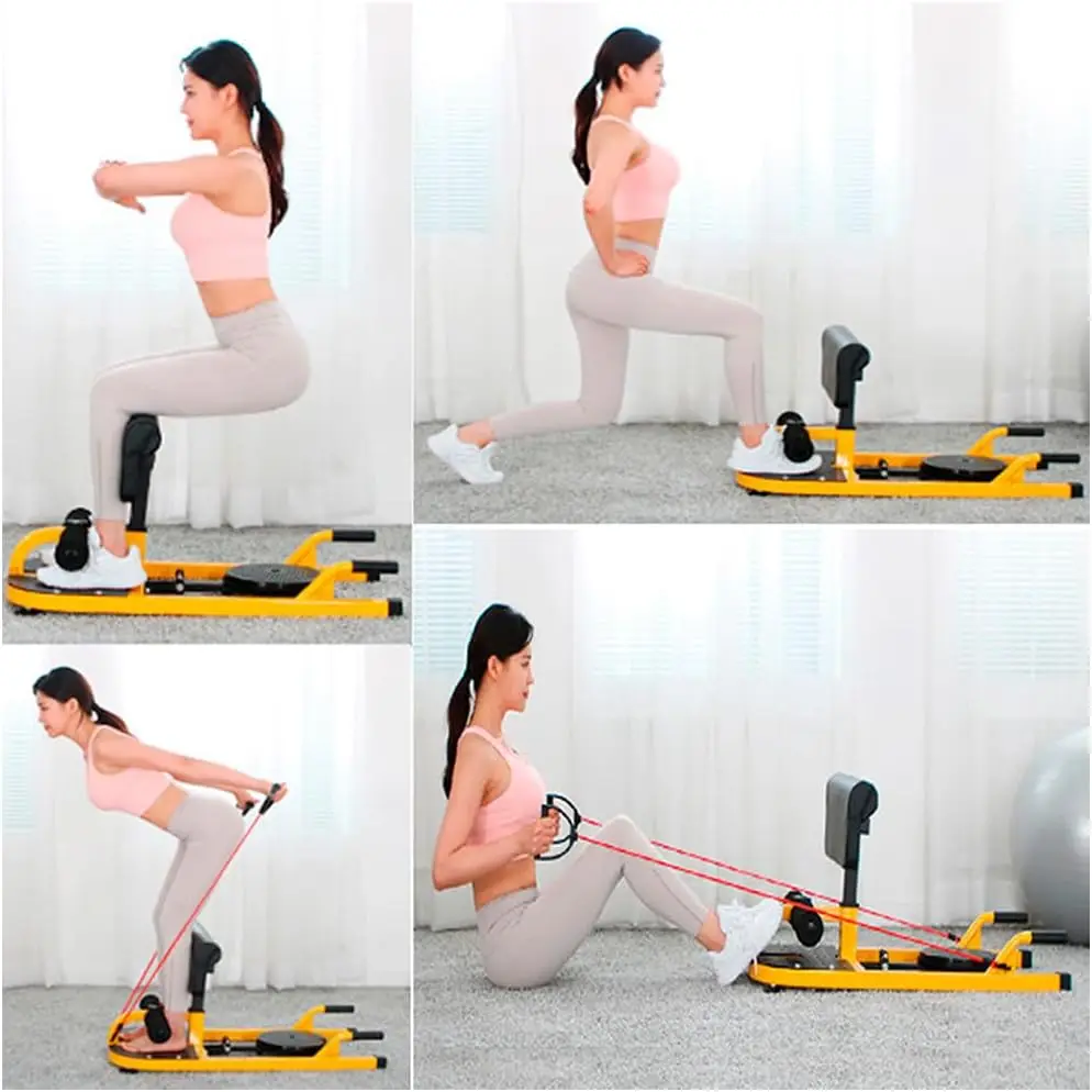 Home Gym Fitness Equipment 3-in-1 Padded Push Up Sit Up Deep Sissy Squat Machine hip thruster