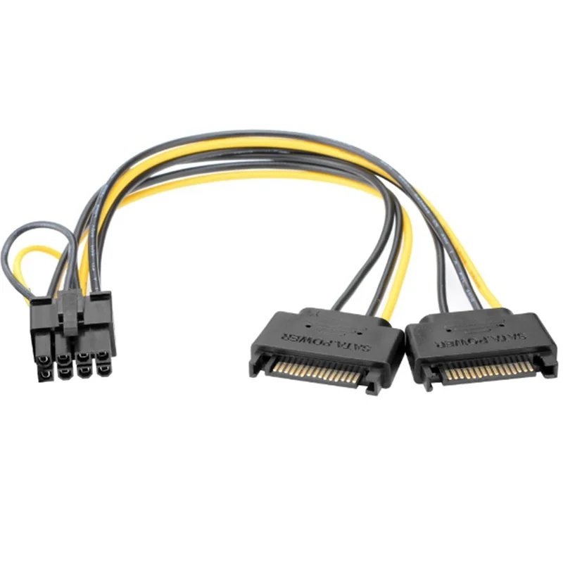 

Для компьютеров 2 SATA Power to 8-контактный (6+2) PCI Express PCI-E адаптер кабеля питания видеокарты