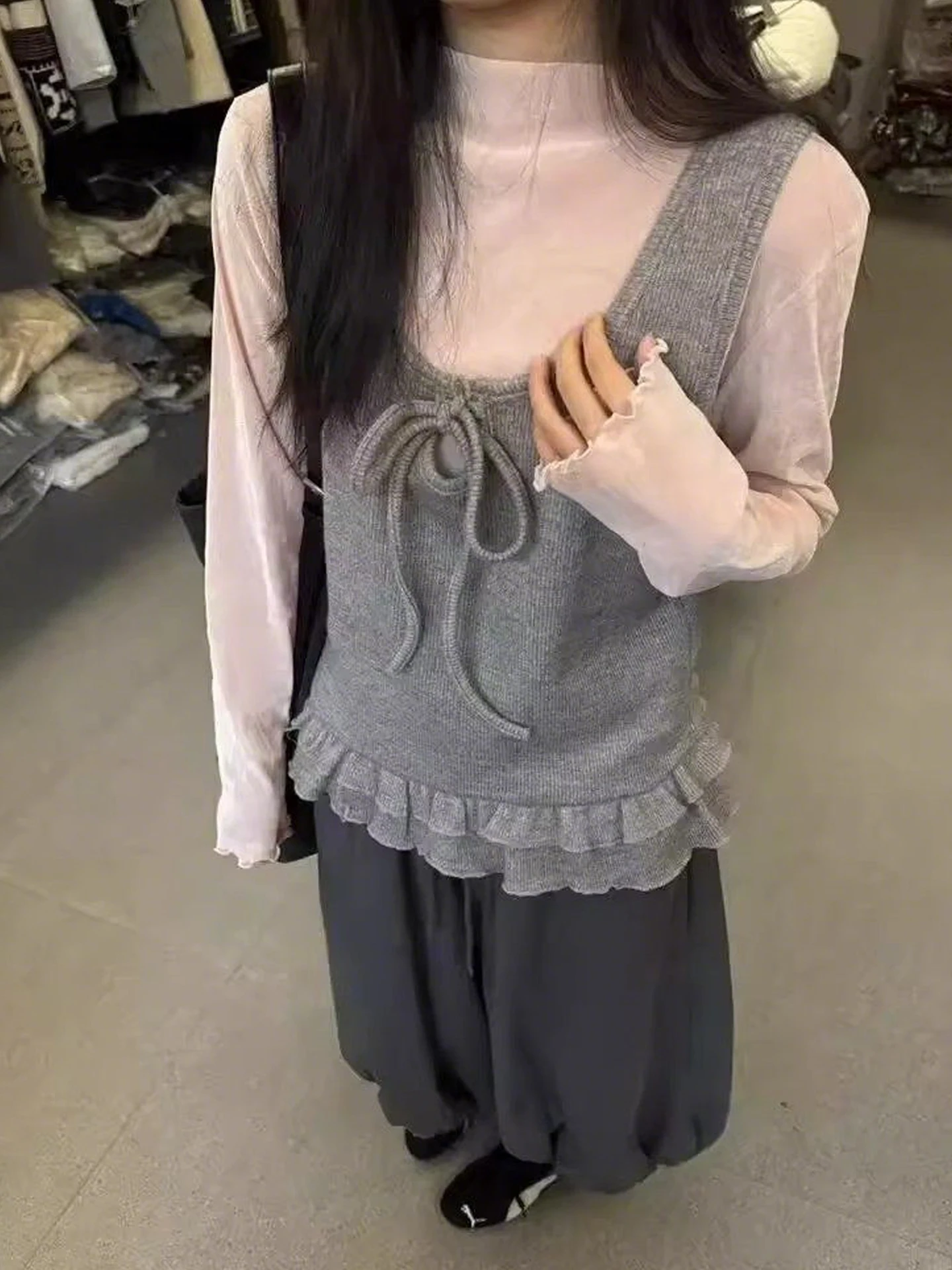 

Весенняя новинка: комплект из двух предметов — топ и брюки из вельвета с кружевной отделкой Dongda Gate Sweet Earlet, повседневная одежда для женщин