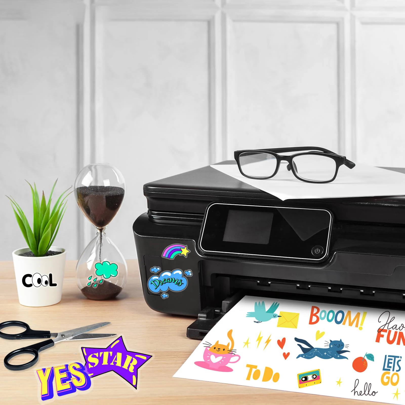 20 Sheets Printable Vinyl Sticker Paper,Translucent A4 (8.3x11.7 Inch) 65% Clear Self-Adhesive Sheets, Waterproof,Dries Quickly