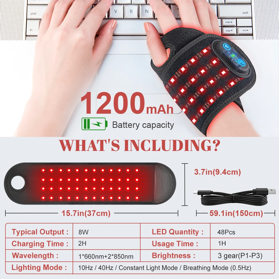ผ้าพันบำบัดด้วยแสงสีแดงแบบชาร์ - Red Light Therapy Panel 660 850 บทวิจารณ์และราคา