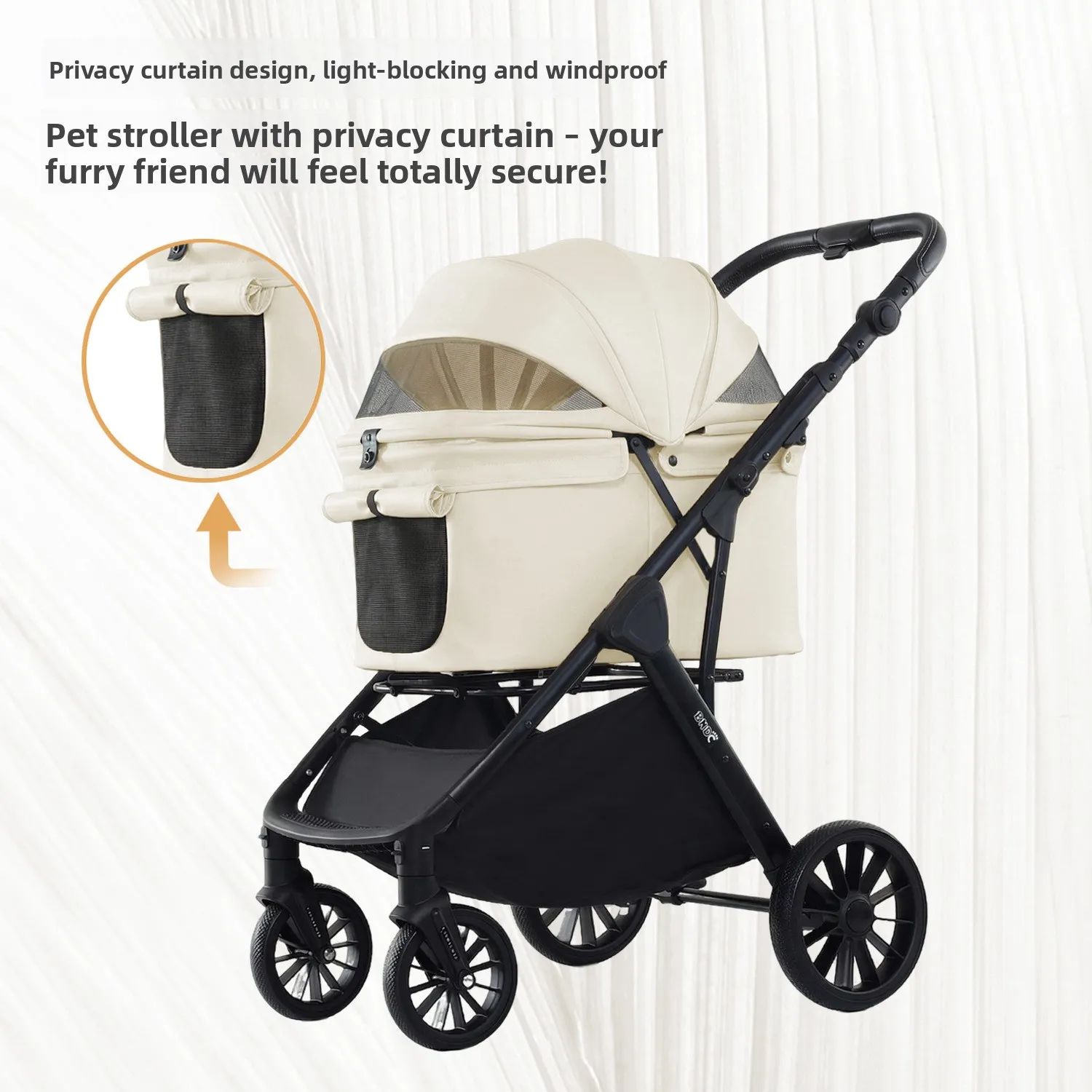 One-click gravity automatic collection pet cart out trolley medium dog trolley one-foot double brake trolley