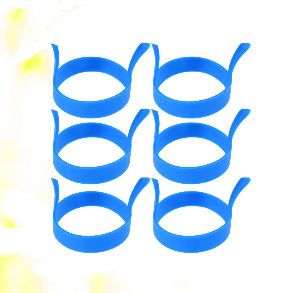 

6 Pcs Egg Ring Molds Silicone for Cooking Omelette Fried Eggs Pancakes Reusable High Temp Resistant Easy Storage Handle