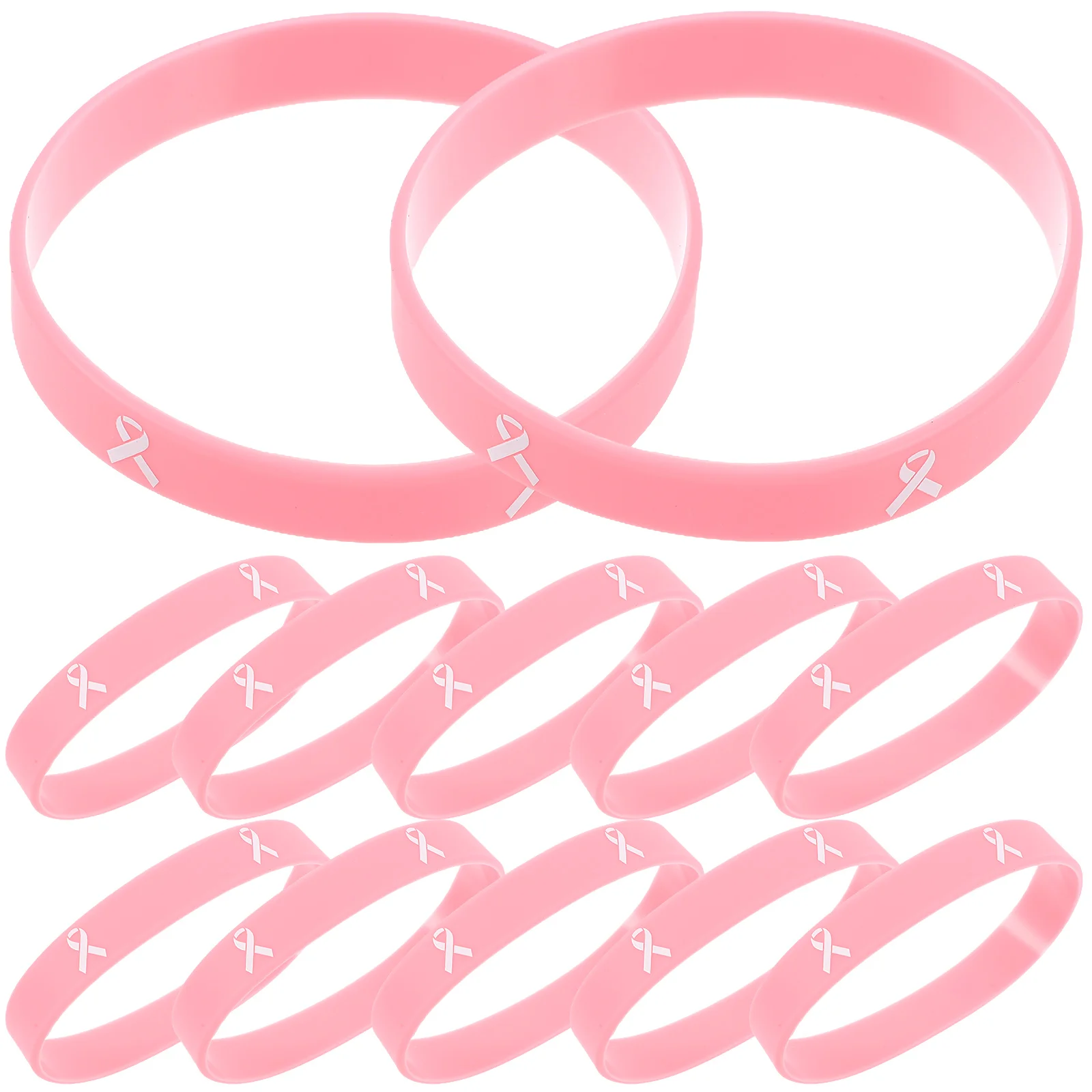 20 peças pulseira de câncer de mama pulseiras de silicone rosa pulseiras de conscientização elástica mulheres personalizadas