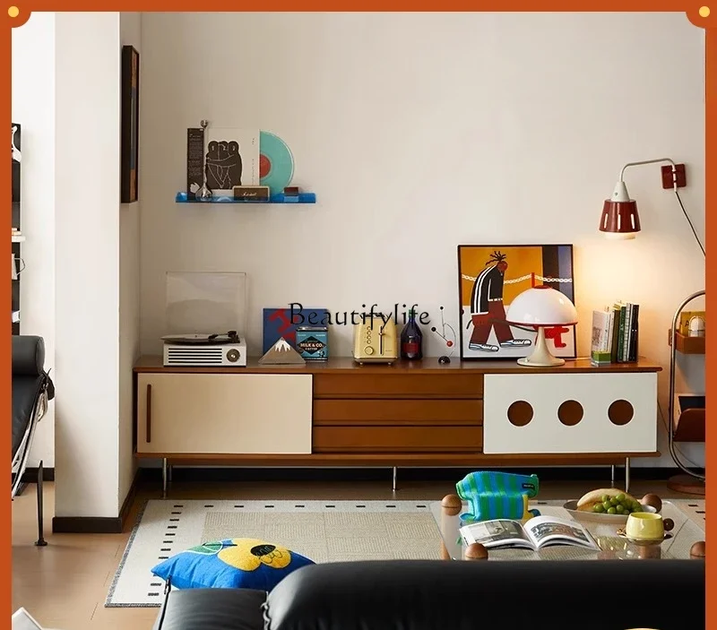 

FG17*Nordic solid wood antique living room home storage cabinet modern simple wall TV cabinet