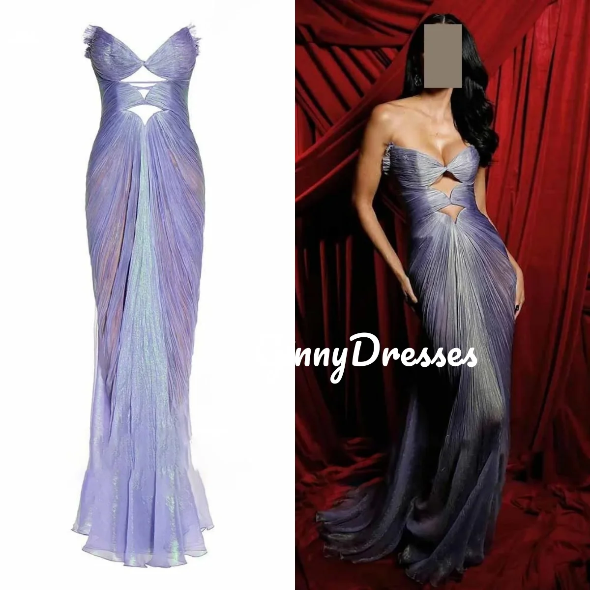 

فساتين سهرة Customize Sweetheart Ruffle Birthday Dresses Luxury Floor-Length Split Dresses For Prom Zipper Up Grape Formal Occas