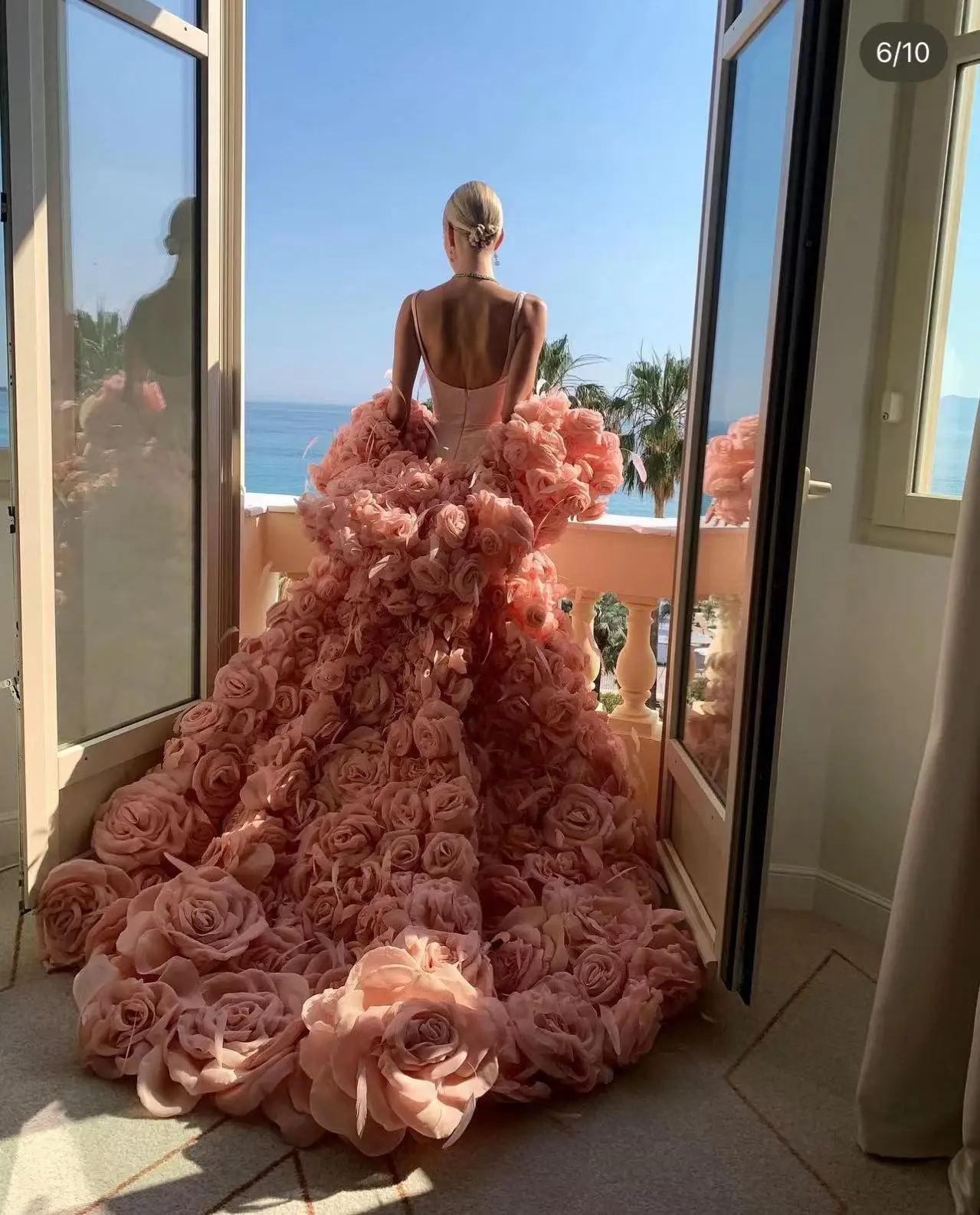 New Arrival Pink Stain Mermaid with Long Flowers Cape فساتين السهرة vestidos de fiesta فساتين سهره evening dresses