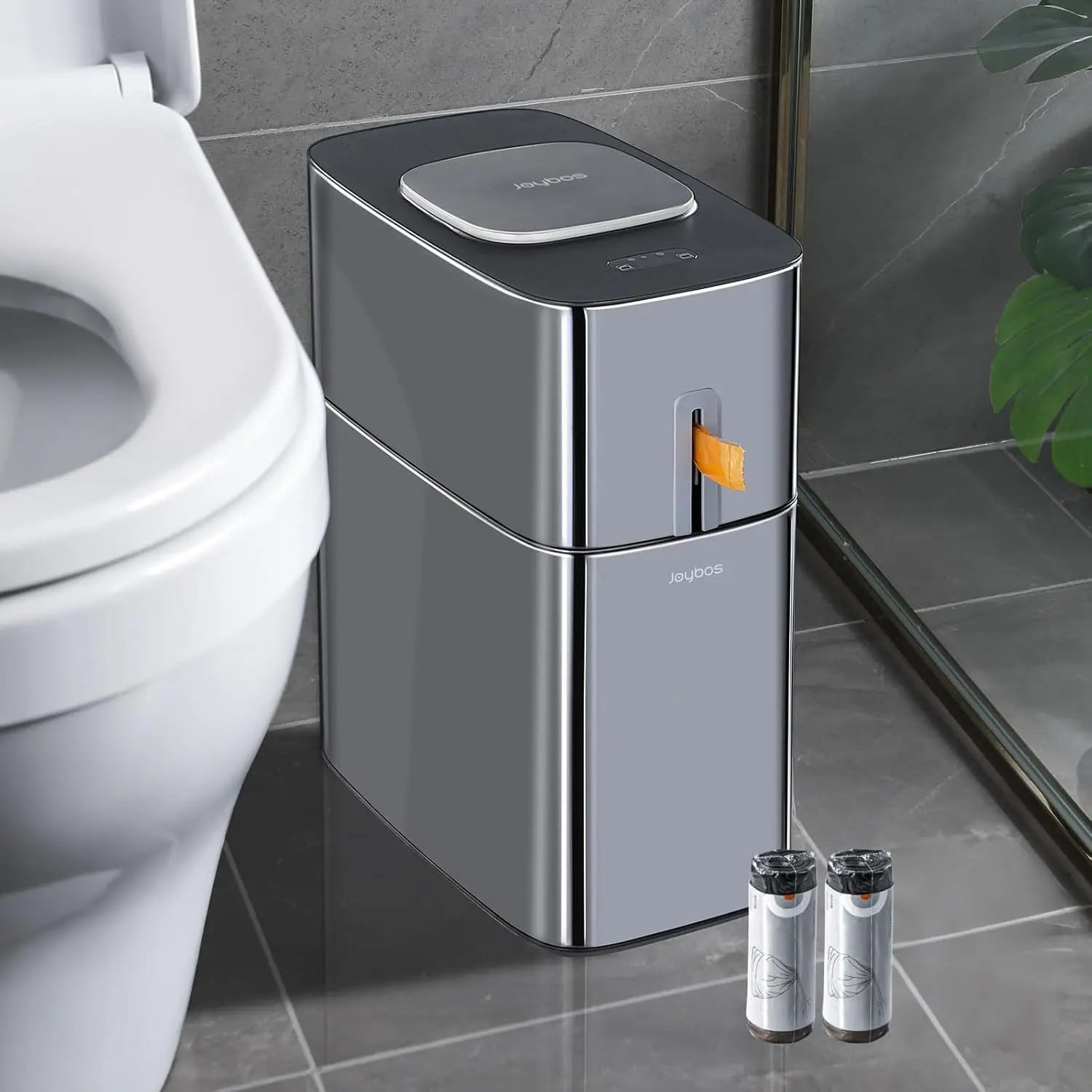 

4.5 Gallon Motion Sensor Trash Can with Lid, Stainless Steel Automatic Garbage Bin for Bathroom, Bedroom, Office, RV