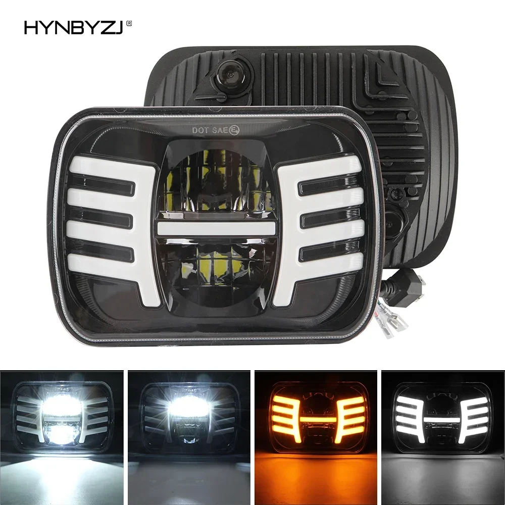 

HYNBYZJ 500W 7 inch 300W LED Headlight Hi-Lo Red Sealed Beam Waterproof for Chevrolet Car Truck SUV Auto Accessories