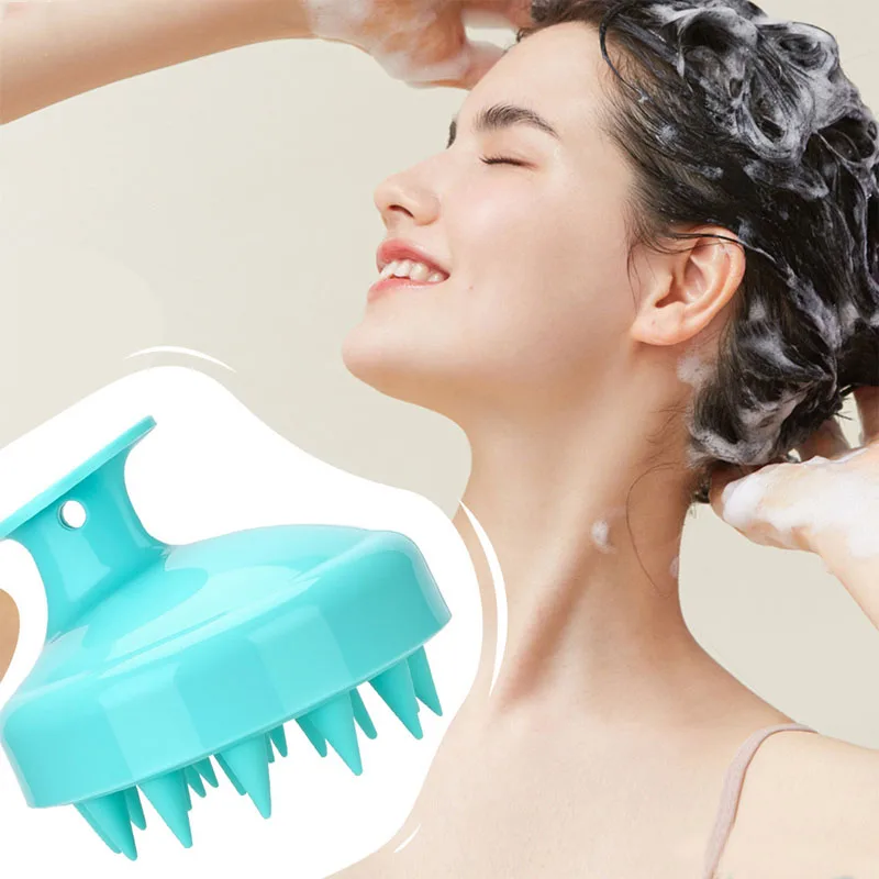 Soft silicone shampoo brush scalp anti-itch massage shampoo comb body cleanser exfoliating bath brush hair styling tool