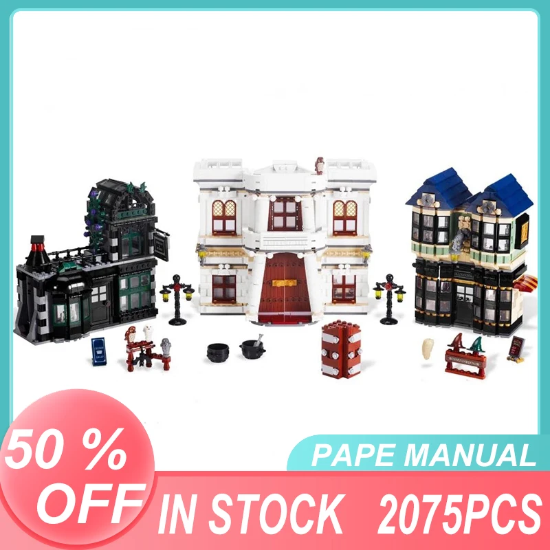 

В НАЛИЧИИ LepinBlocks 16012, серия Magic Movie, диагональная модель Lane, вид на улицу, совместимая с строительными блоками 10217, кирпич, подарки