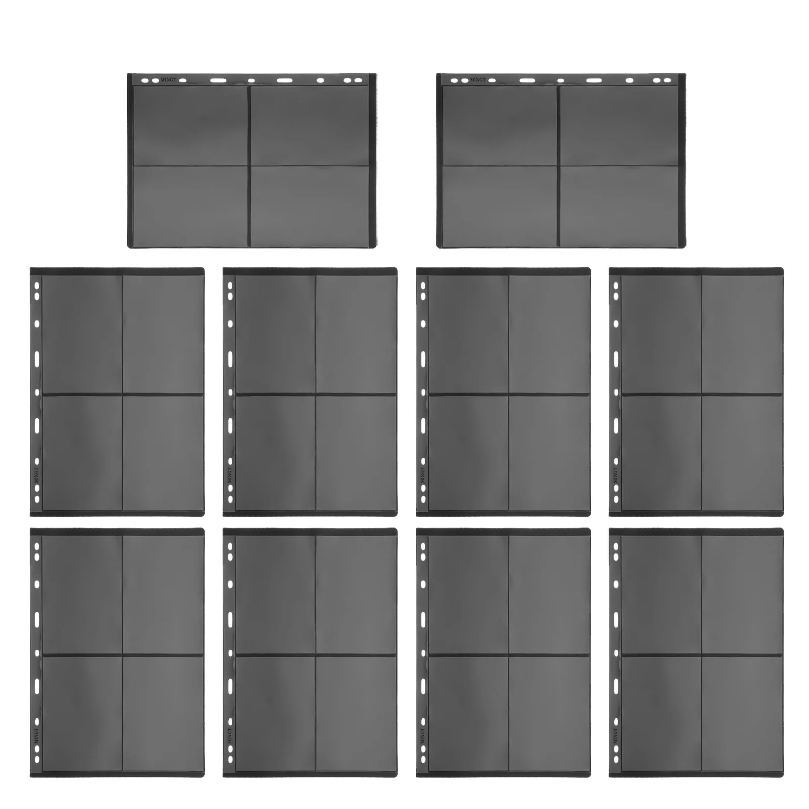 Álbum de selos dupla face, armazenamento de álbuns de folhas soltas para colecionadores, coleta de pvc com 10 peças