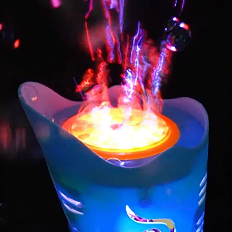 電気トーチバブルガン 21 穴自動ハンドヘルドシャボン玉吹き機屋外ゲームパーティー結婚式のギフト子供のおもちゃ