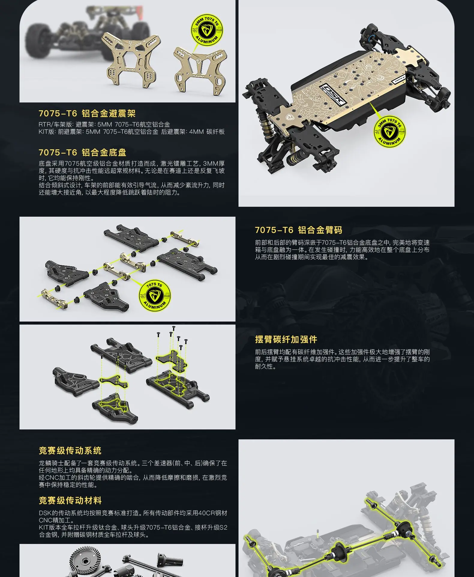 Random Recon Yuelong Scale Knight 1/8 4WD Brushless RC Monster Truck Canglong Red Dragon Edition - Random Recon
