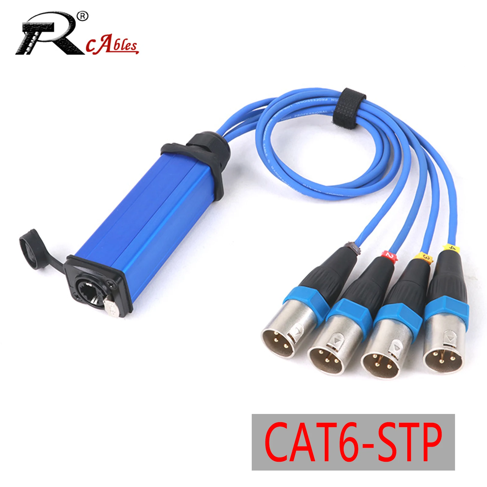 4 CH Snake 3-PIN XLR Female/Male Gold-Plated Plug to Ethercon RJ45 Cat6 STP Ethernet Extender for Live Stage,Sound,Lighting