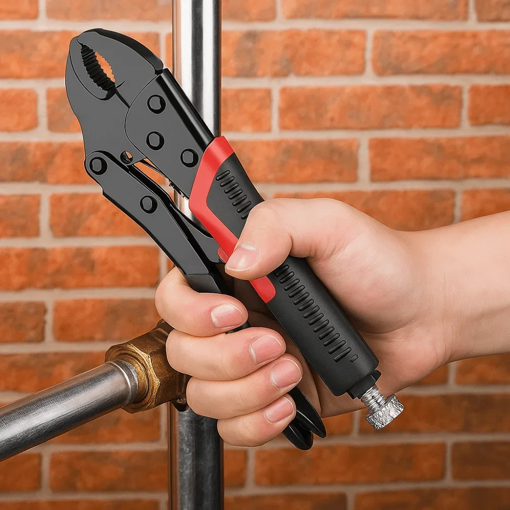 7 Inch Heavy-Duty Locking Pliers Multifunctional Universal Round Mouth Pipe Clamp High Hardness Anti-slip Vice Pliers