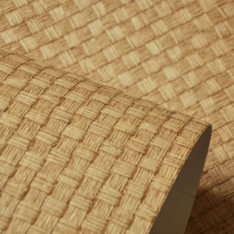 New Design Free Sample Hawaii Obacco Brown Natural Paper Woven for Walls Cover Living Room Bedroom TV Wall Wallpapers