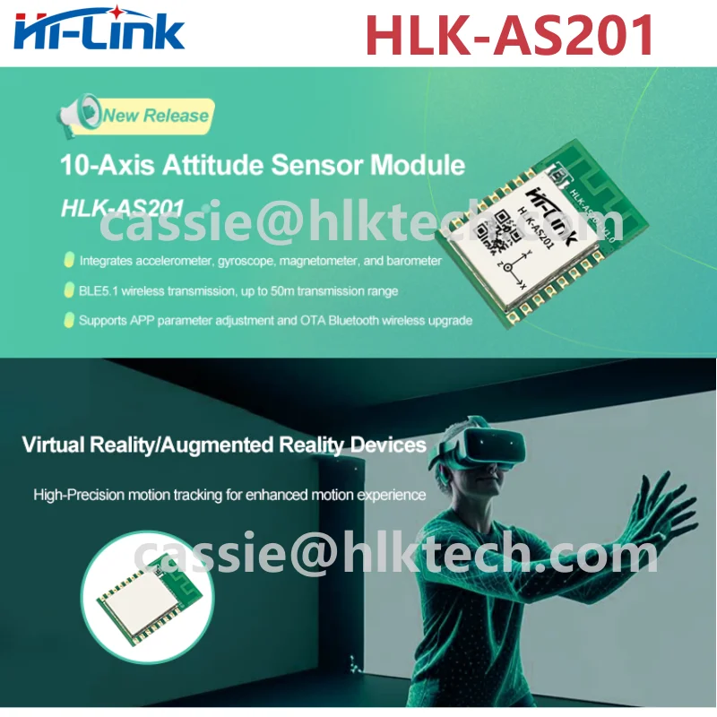 

Hi-Link Новый HLK-AS201 OTA десятиосевой модуль датчика положения BLE5.1 беспроводная передача цифровая технология фильтрации БПЛА