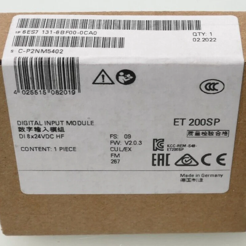 

New 6ES7131-6BF00-0CA0 ET 200SP digital input module 6ES7 131-6BF00-0CA0 in Box