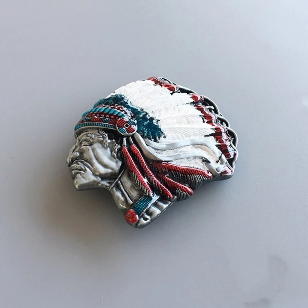 شخصية عطلة هدية حزام مشبك قبعات رعاة البقر الغربية القبلية رئيس صورة ظلية رائعة المتعثرة الرجعية المعادن الإغاثة التبعي