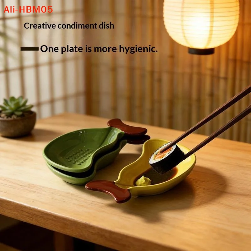 (HB05)Multi-functional Manual Banana Grinding Plate Cute Shape Non-Slip Hot Pot Sauce Dish Handmade Garlic Grater Cooking