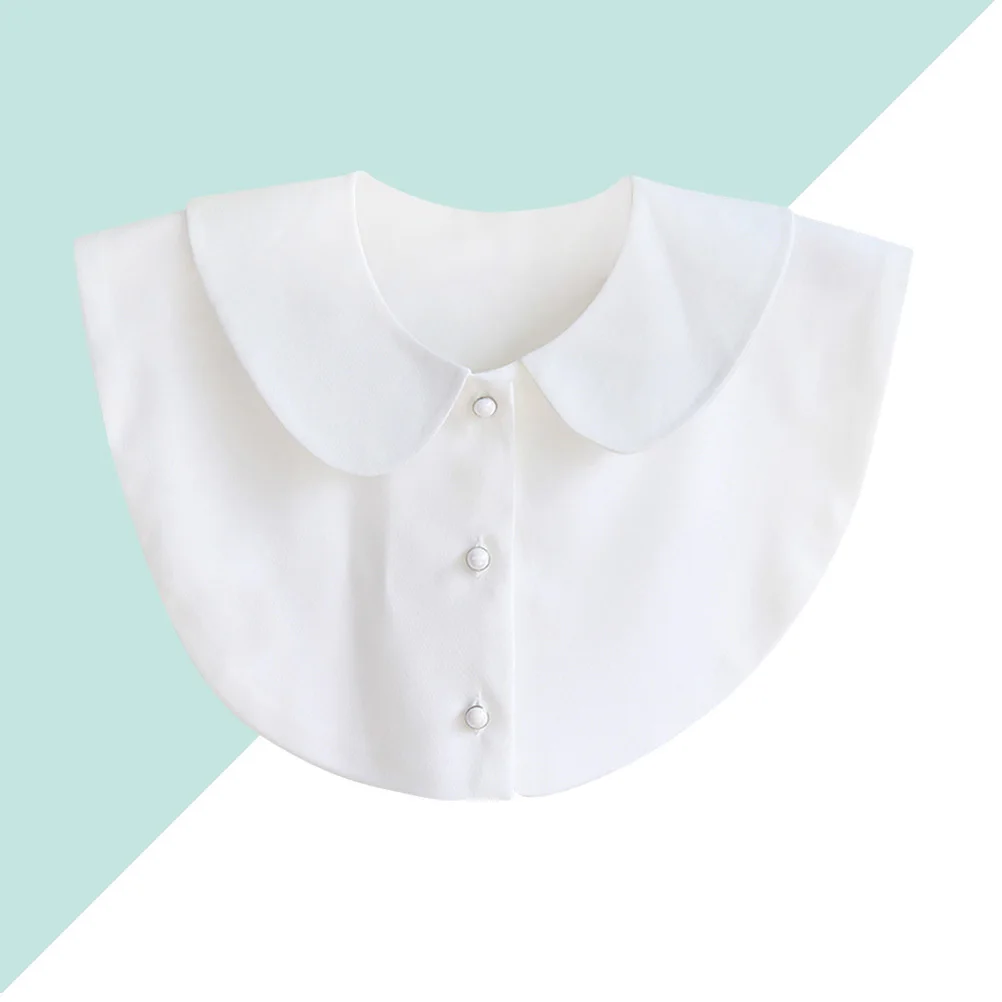 Cuello falso extraíble, blusa blanca de media camisa para mujer y niña, gargantilla de solapa de moda desmontable, cuello falso para vestido sin cuello
