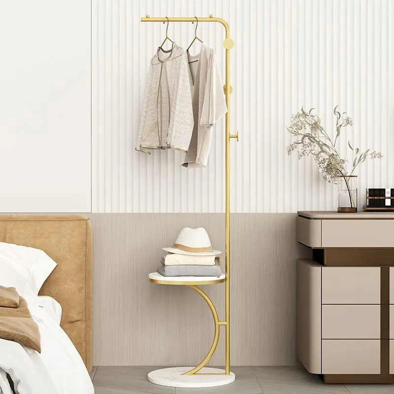 Custom Light Luxury Style Iron Art Coat Rack Floor-standing Bedroom Household Simple Clothes Rack Bedside Sleeping Clothes Multi