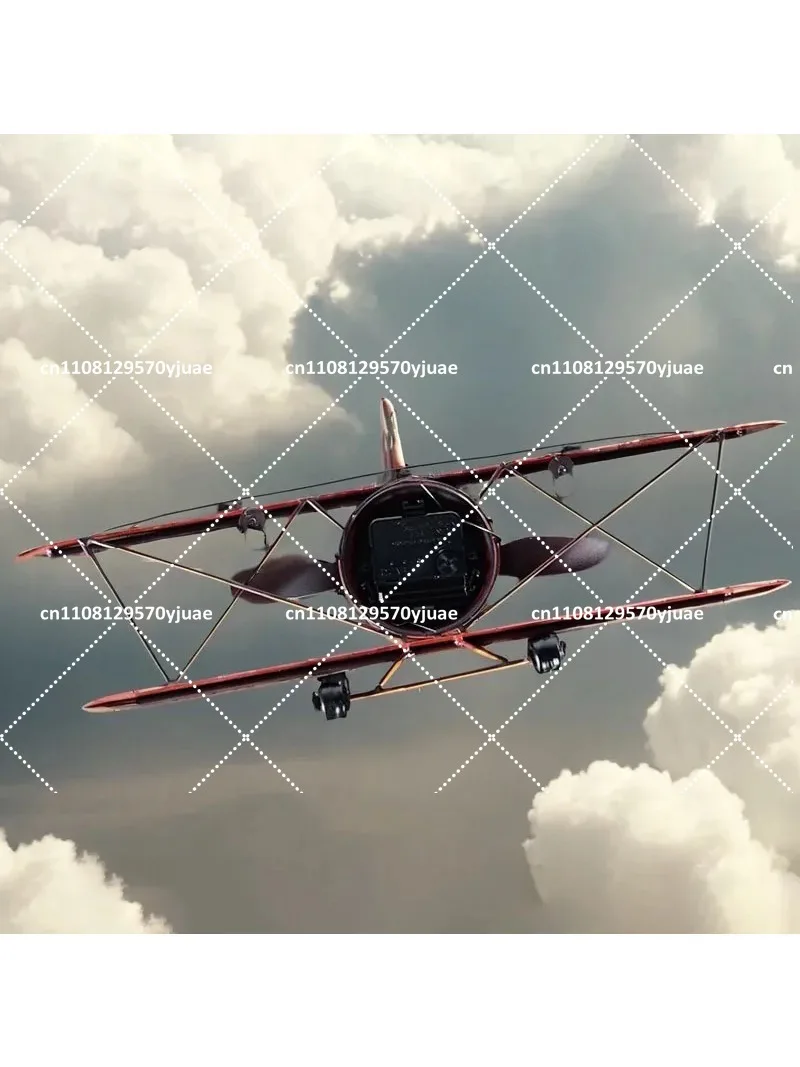 Retro Iron Aircraft Wall Clock, Creative European Decor for Home, Unique Wall Art Gift