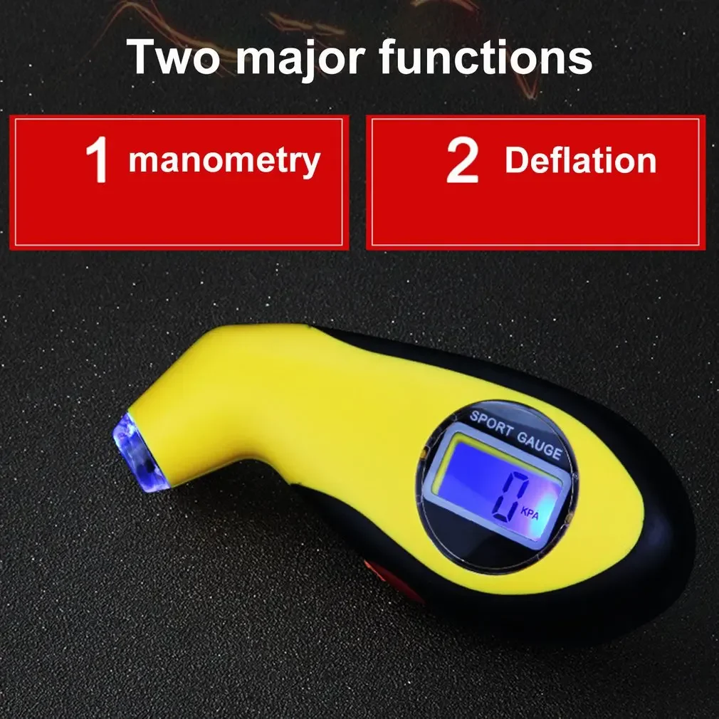 LCD Backlight Electronic Tire Pressure Gauge Meter 0-150 PSI Tyre Manometer Barometers Tester Tool for Auto Car Motorcycle