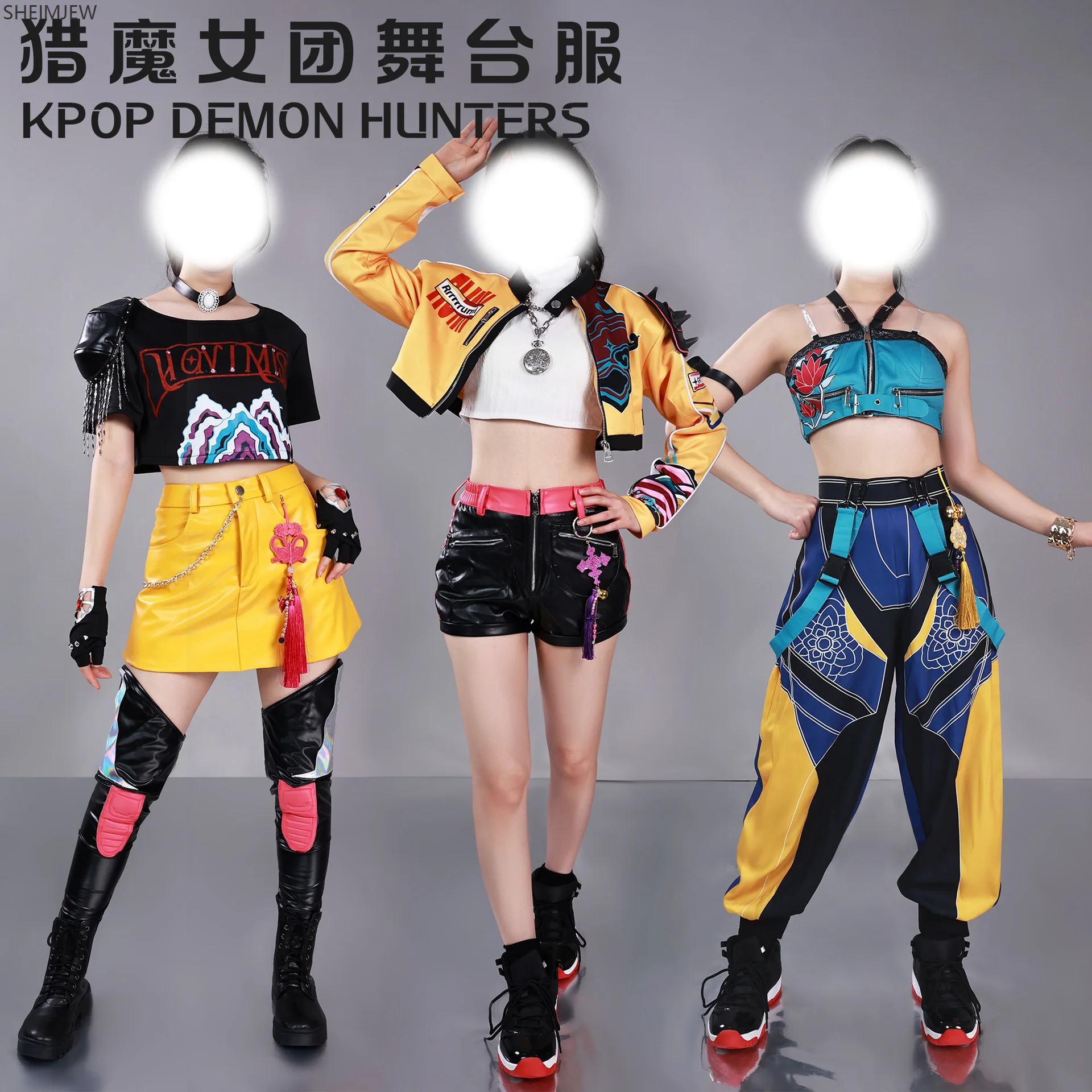 

Full Set Of Kpop Demon Hunter Rumi Zoey Mira Cosplay Children's Adult Costume Huntrix Group Idol Costume Halloween Carnival Cost