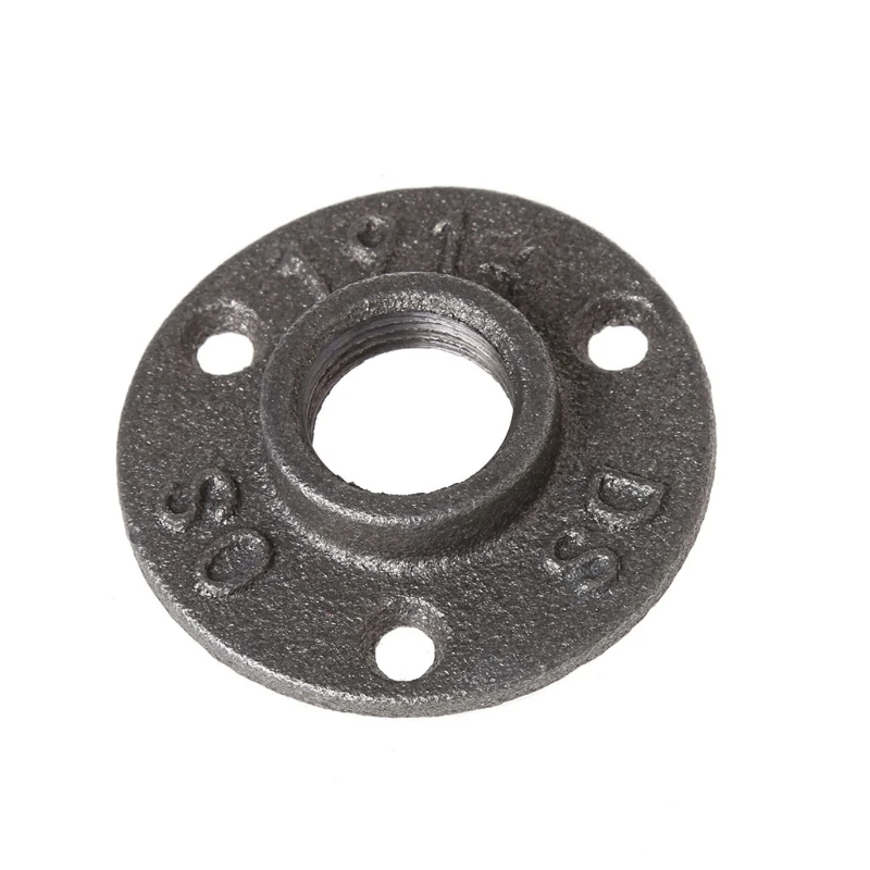 3/4 "Phụ kiện ống sắt mặt bích có ren dễ uốn trên tường Giá tường màu đen Thả vận chuyển