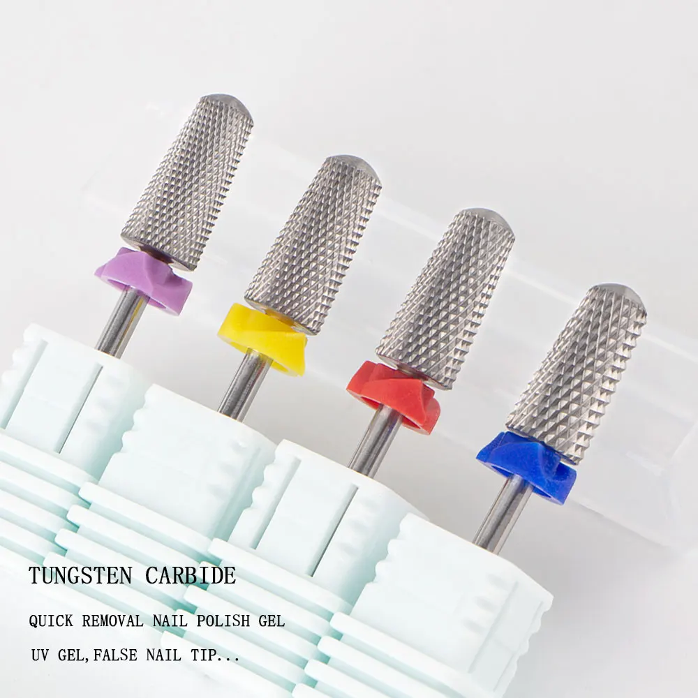 Cross Tooth 5 in 1 Tungsten Carbide Nail Mills Cutter Remove Nail Uv Gel Drill Bit Electric Nail Drill Machine Accessories